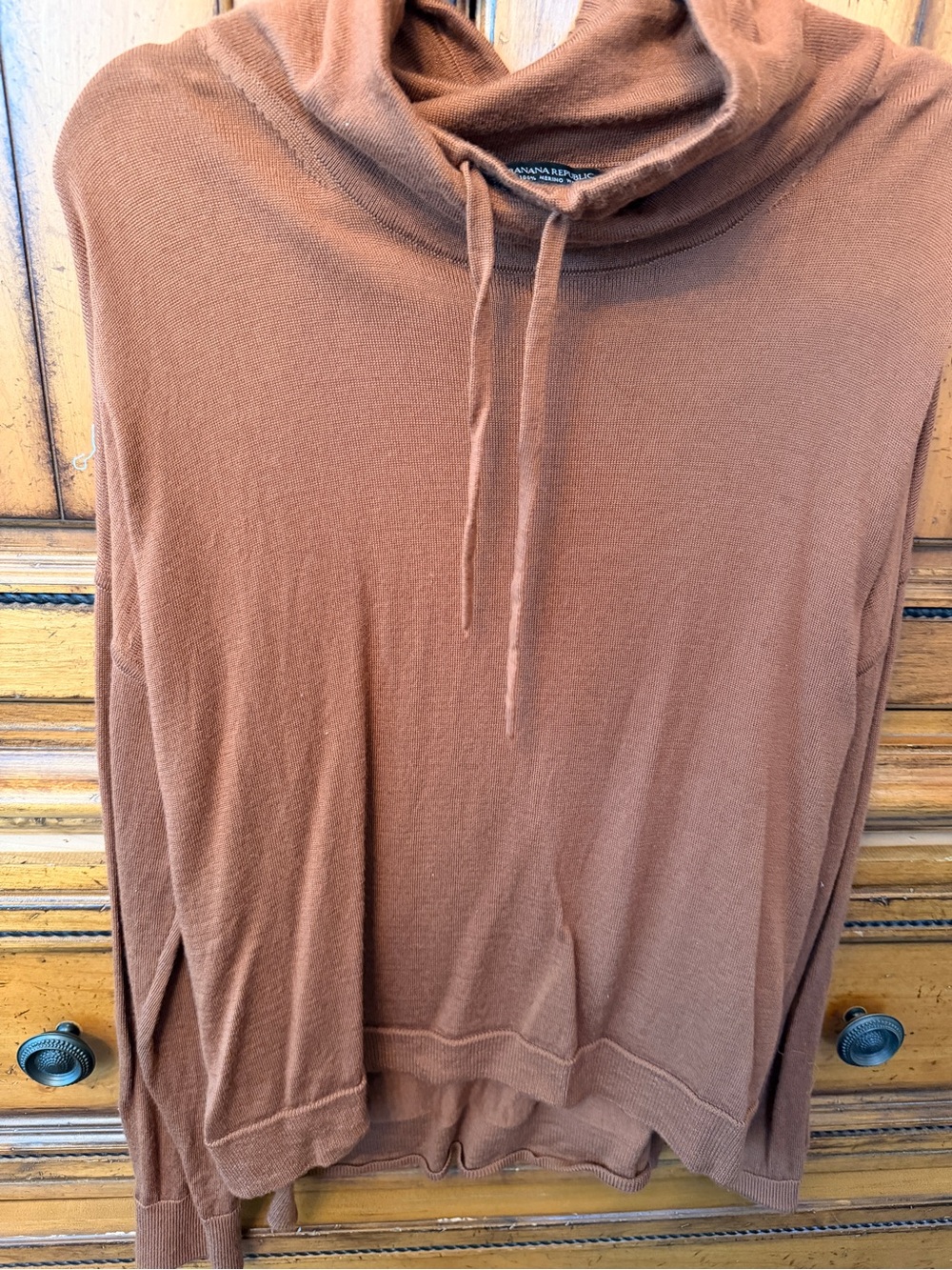 Banana Republic Brown Cowl Neck Lightweight Hoodie